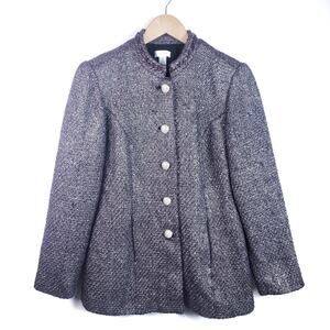 Chico's Silver Purple Tweed Jacket Blazer Size S Small